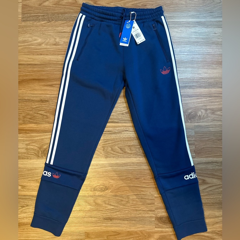 NWT Adidas Originals ITASCA20 Trefoil Mens Jogger Sweat Pants Blue HG2169 Sz M